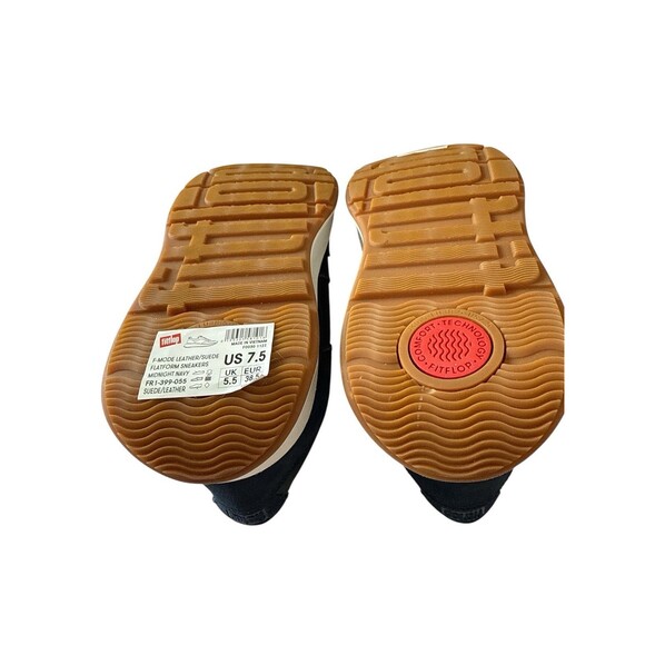 FitFlop‎ F-Mode Leather Suede Flatform Sneaker SZ 7.5 Slip Resistant Navy NEW - Picture 7 of 9